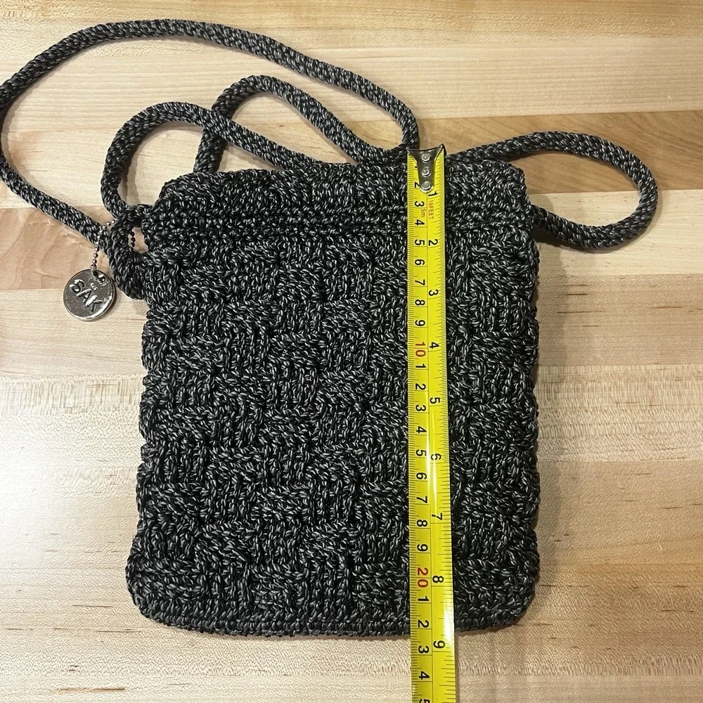 The‎ Sak | Dark Gray Crochet Flap Crossbody Purse 9